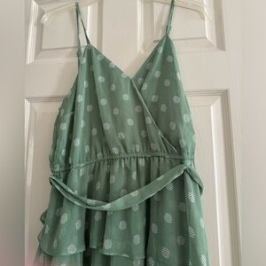 Lauren Conrad Green Polkadot Dress - size XL - NWT